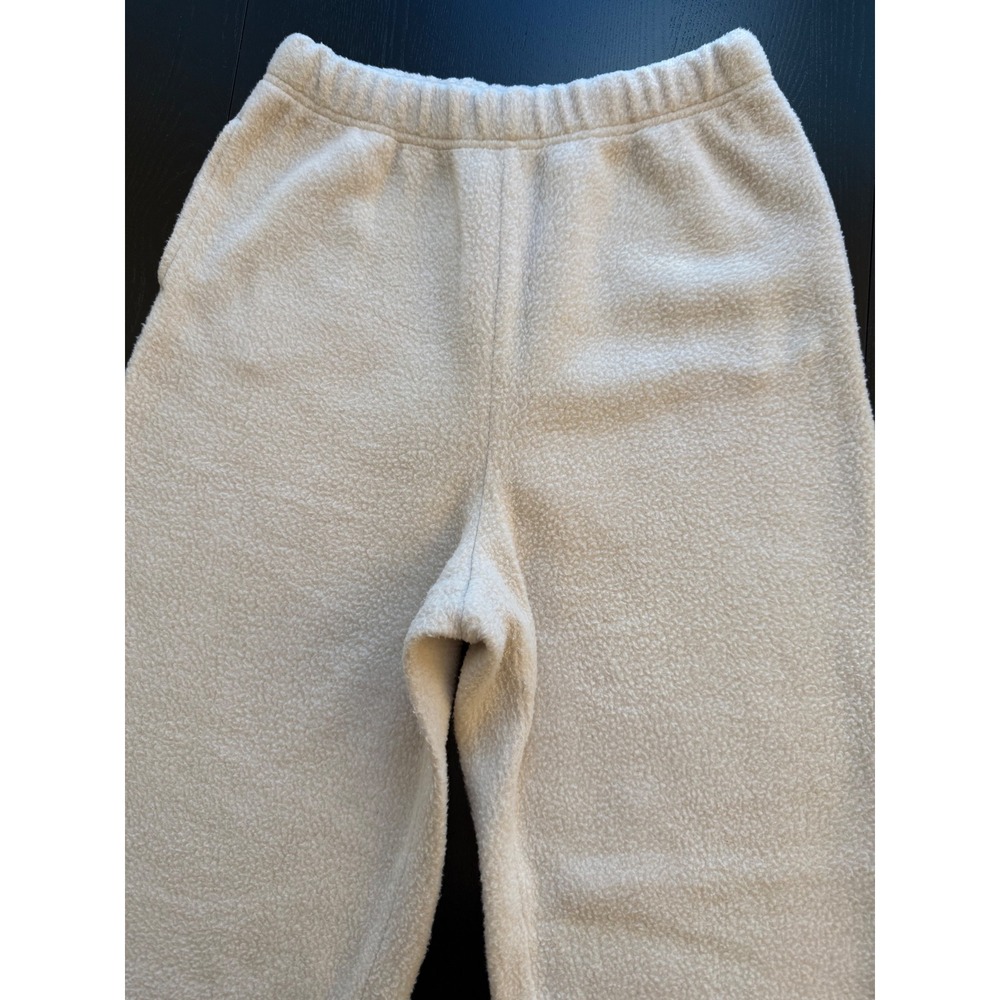 Good American Sherpa Boyfriend Sweatpants Womens S Cream Cozy Loungewear Jogger